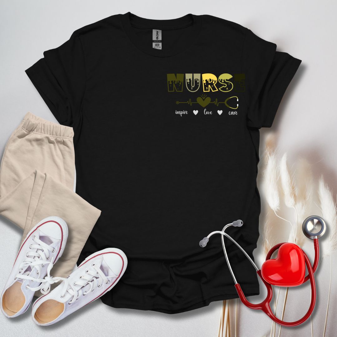 Nurse Inspire, Love, & Care Pocket T-Shirt