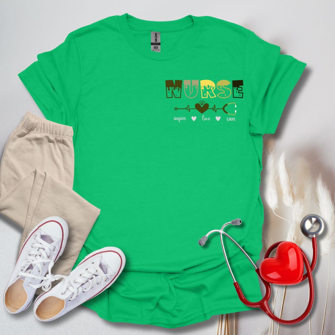Nurse Inspire, Love, & Care Pocket T-Shirt