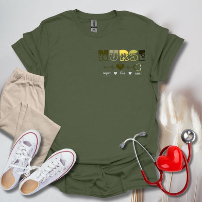 Nurse Inspire, Love, & Care Pocket T-Shirt
