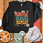 Coffee Scrubs Repeat Sweatshirt — Nurse & Medical Crewneck