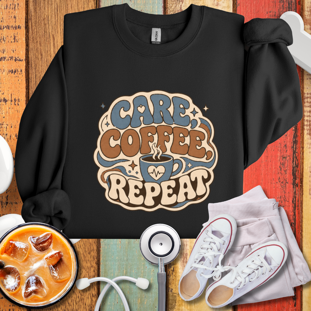 Care Coffee Repeat Sweatshirt