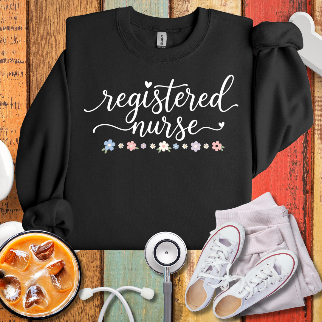 Registered Nurse Flowery Sweatshirt