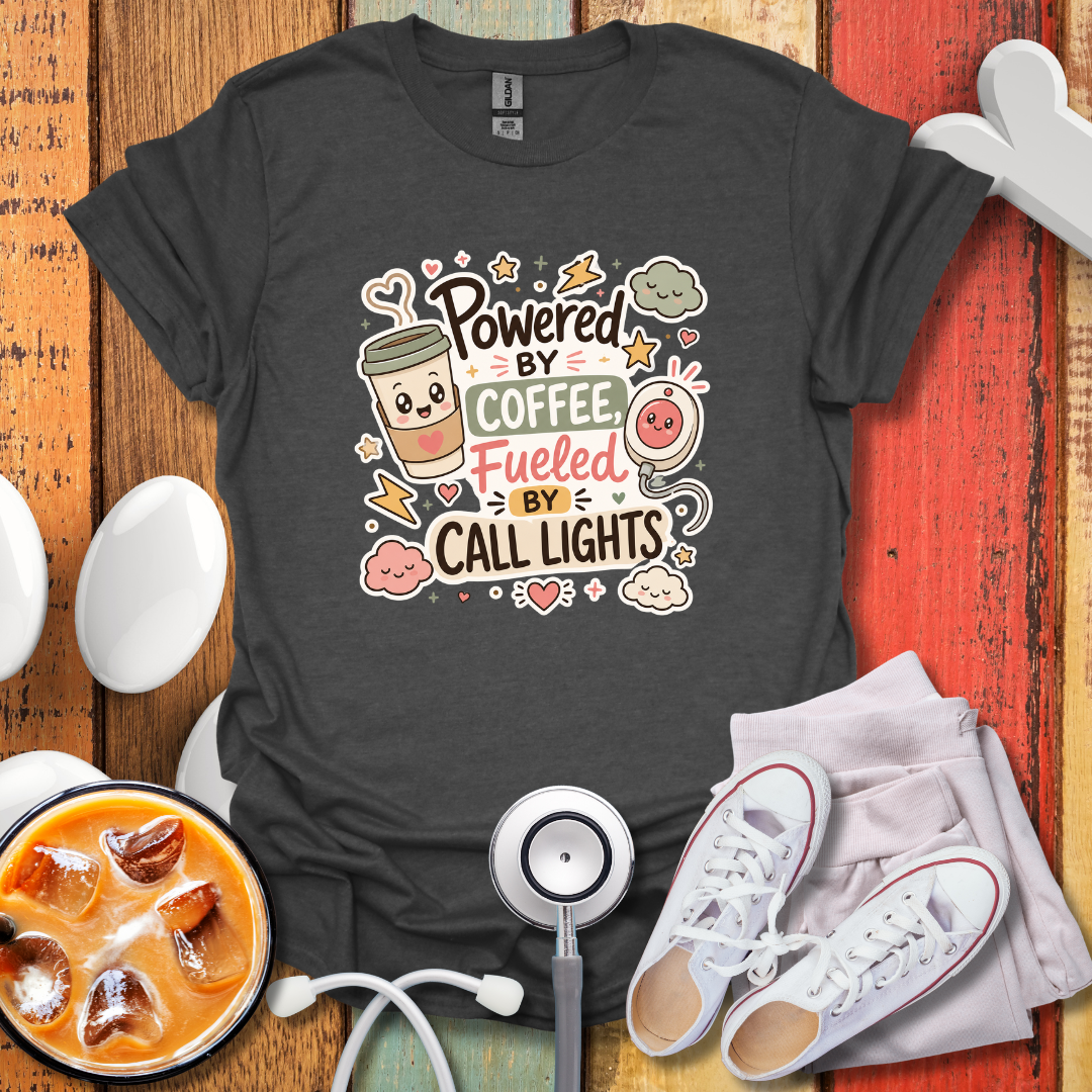 Powered By Coffee Fueled By Call Lights T-Shirt