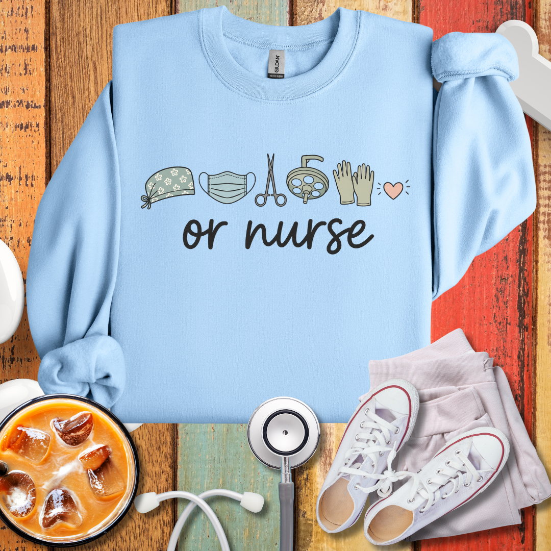 OR Nurse Cute Medical Icons Sweatshirt