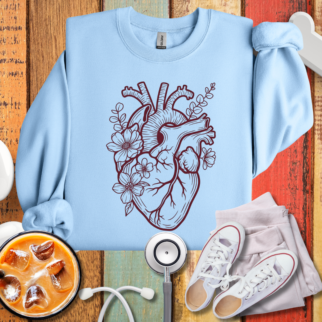 Anatomical Heart Floral Sweatshirt