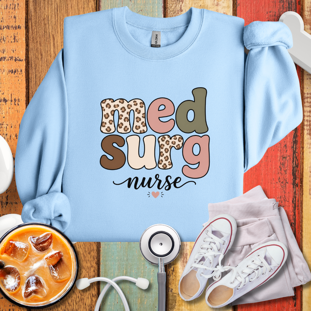 MedSurg Nurse Leopard Accent Sweatshirt