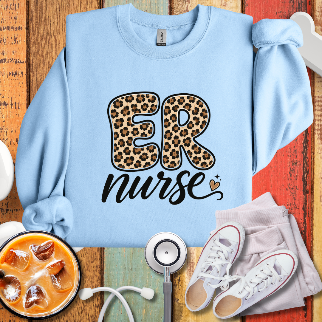 ER Nurse Leopard Print Sweatshirt