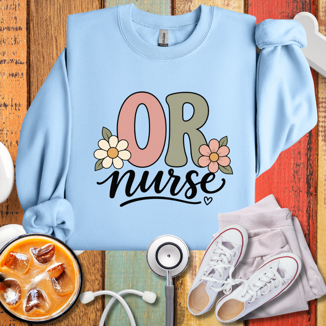 OR Nurse Floral Sweatshirt