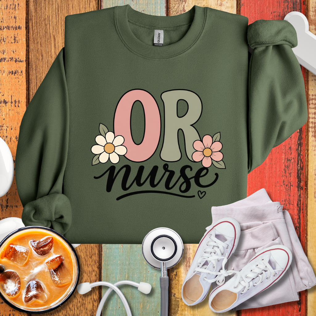 OR Nurse Floral Sweatshirt
