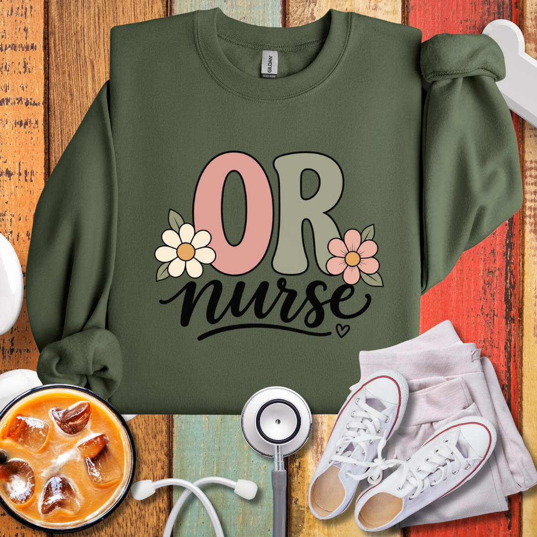 OR Nurse Floral Sweatshirt
