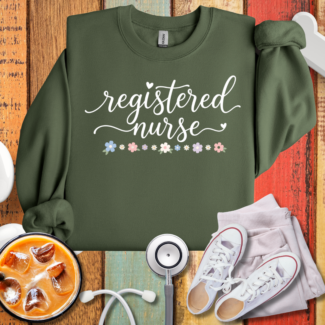 Registered Nurse Flowery Sweatshirt