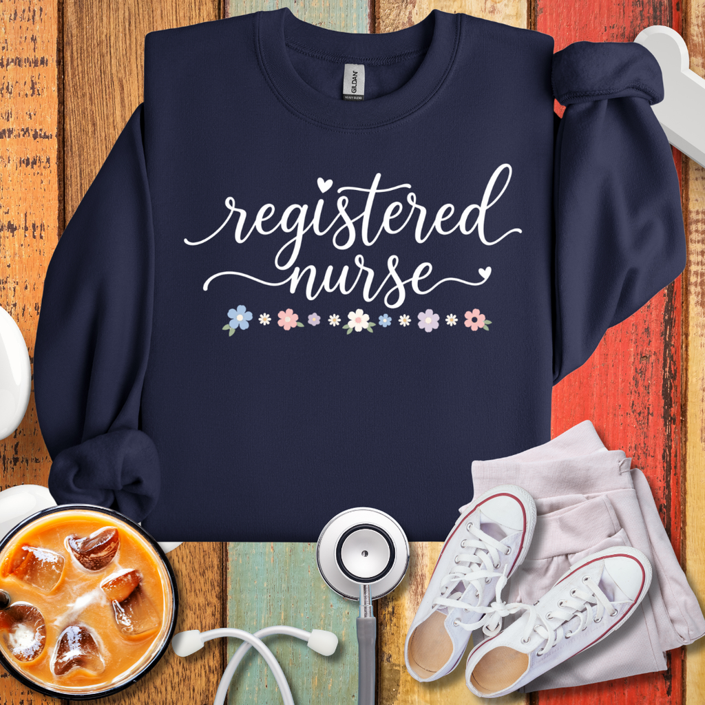 Registered Nurse Flowery Sweatshirt