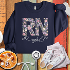 RN Floral Personalized Sweatshirt – Personalized Nurse Gift