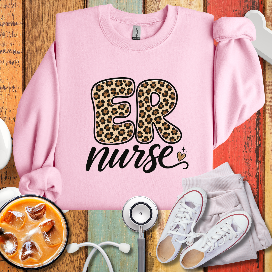 ER Nurse Leopard Print Sweatshirt