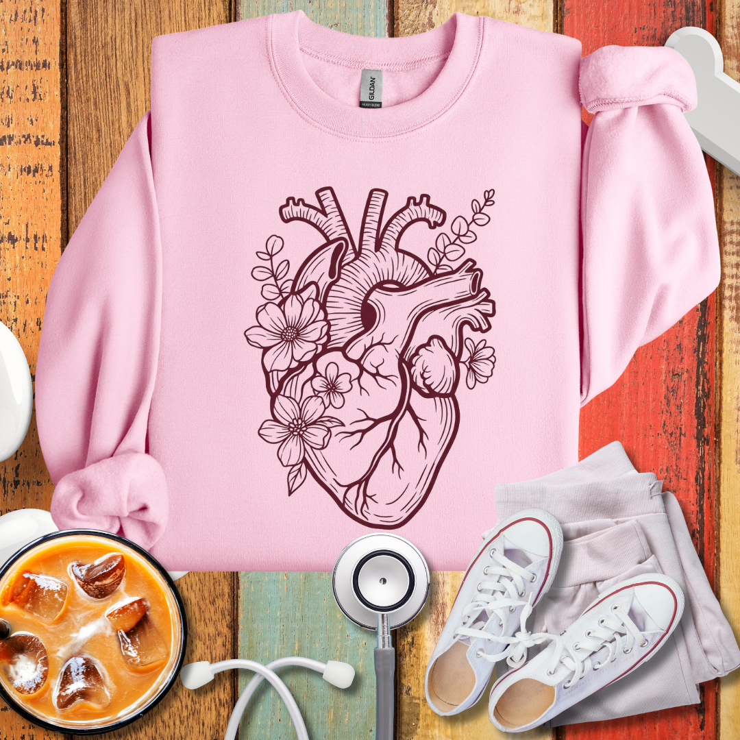 Anatomical Heart Floral Sweatshirt