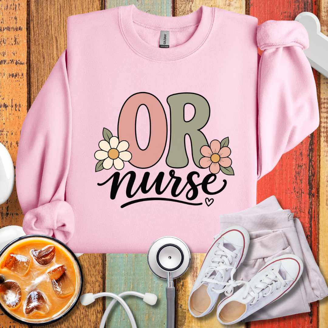 OR Nurse Floral Sweatshirt