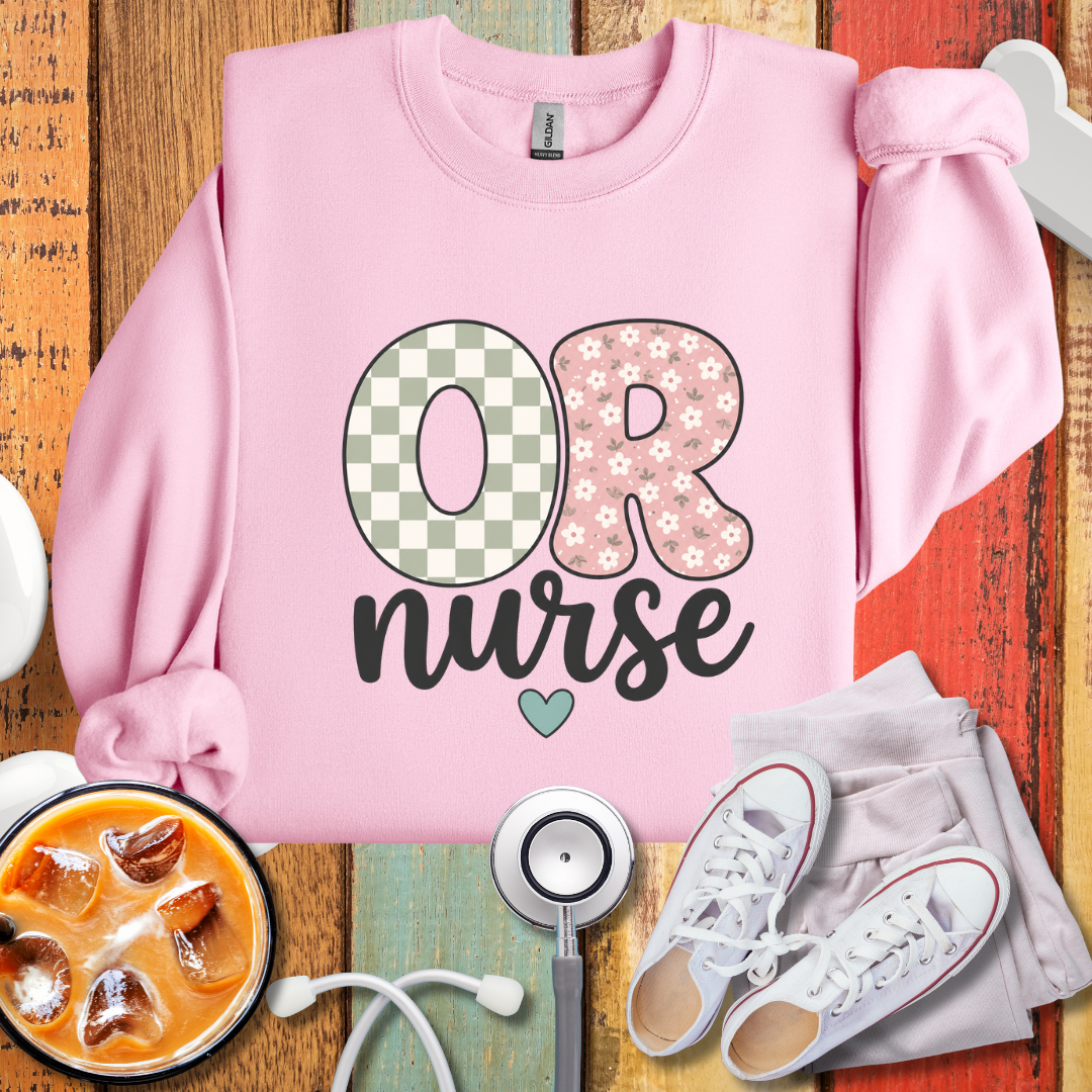 OR Nurse Cute Checkered Sweatshirt