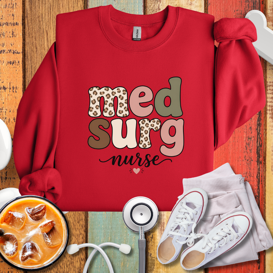 MedSurg Nurse Leopard Accent Sweatshirt