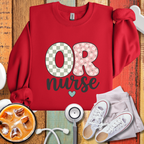 OR Nurse Cute Checkered Sweatshirt