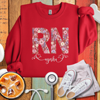RN Floral Personalized Sweatshirt – Personalized Nurse Gift
