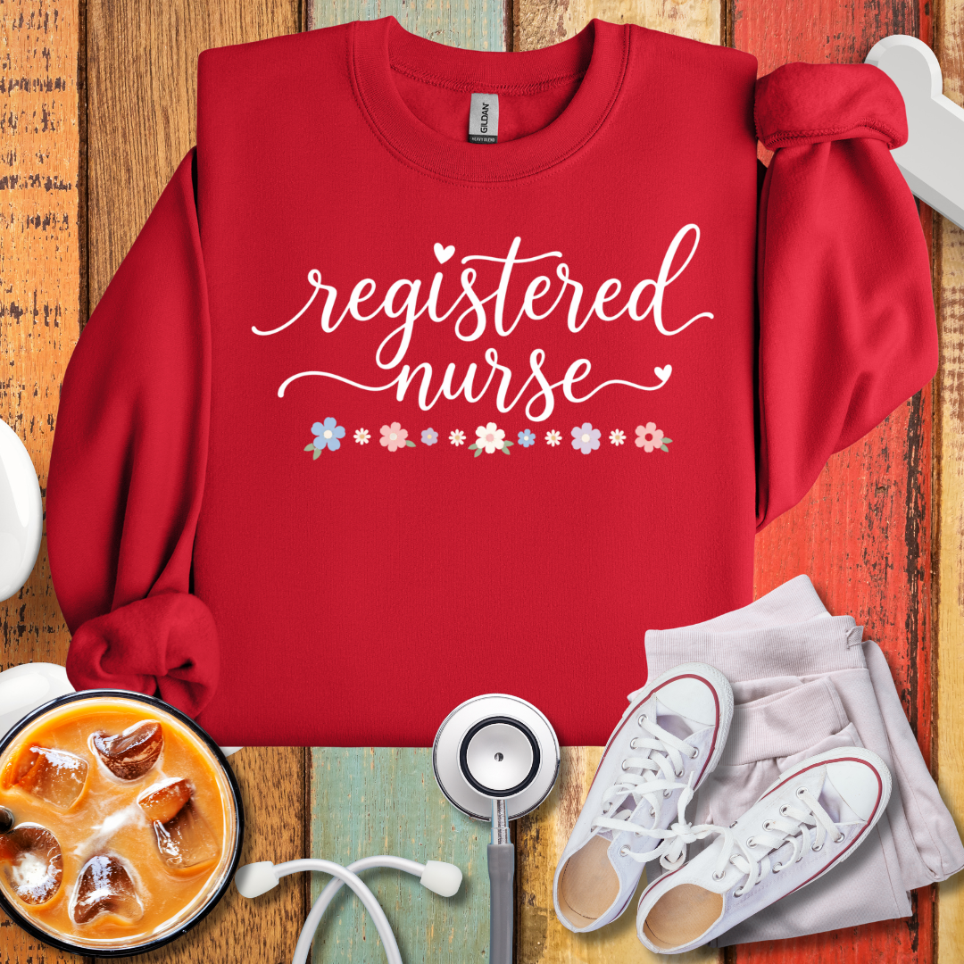 Registered Nurse Flowery Sweatshirt