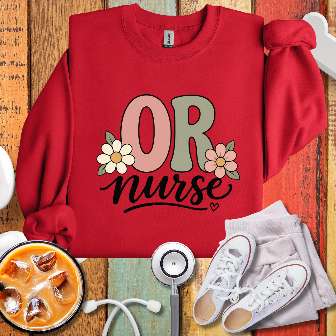 OR Nurse Floral Sweatshirt