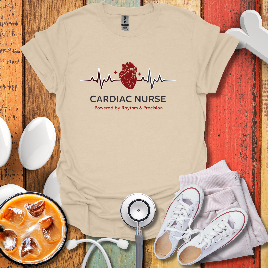 Cardiac Nurse Powered By Rhythm T-Shirt