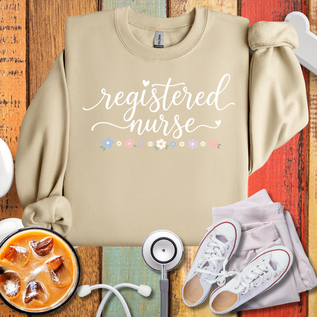 Registered Nurse Flowery Sweatshirt