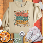 Coffee Scrubs Repeat Sweatshirt — Nurse & Medical Crewneck