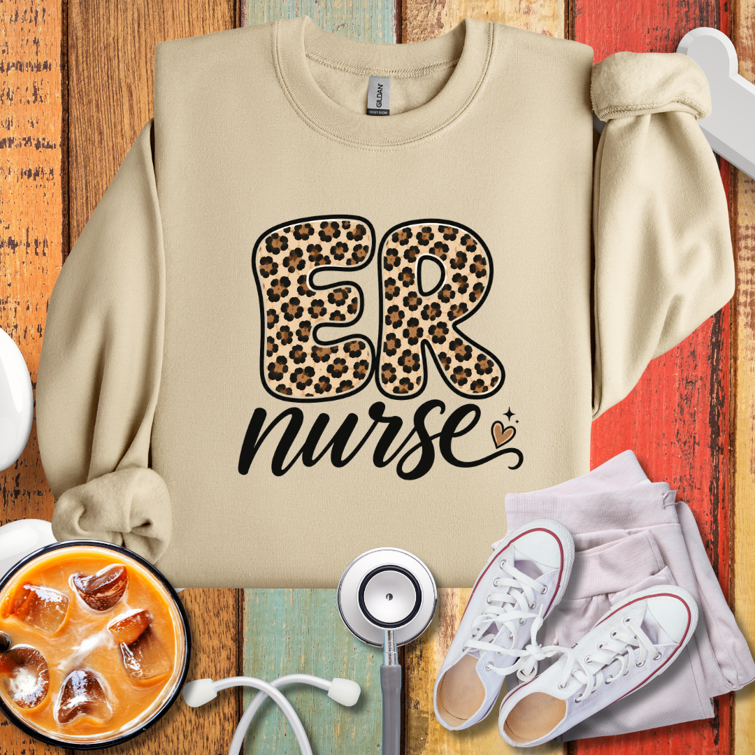 ER Nurse Leopard Print Sweatshirt