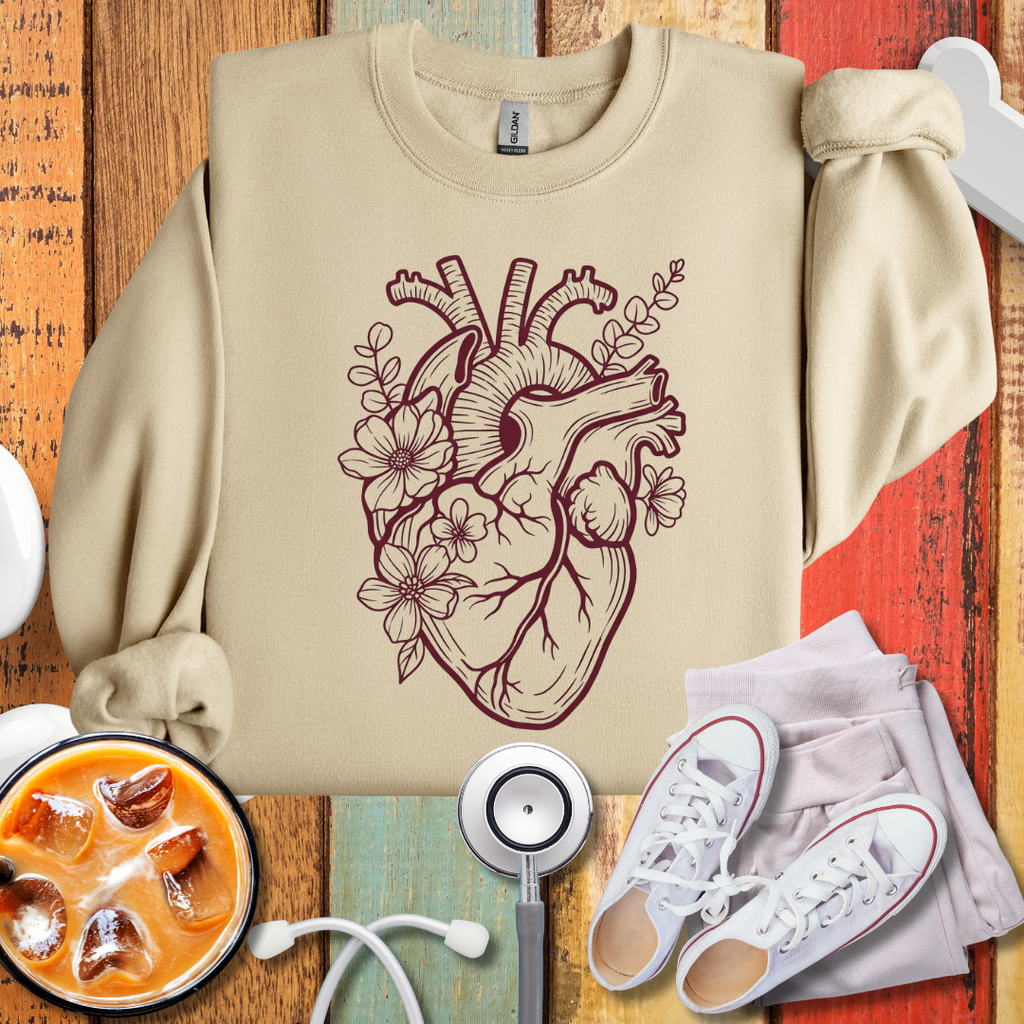 Anatomical Heart Floral Sweatshirt