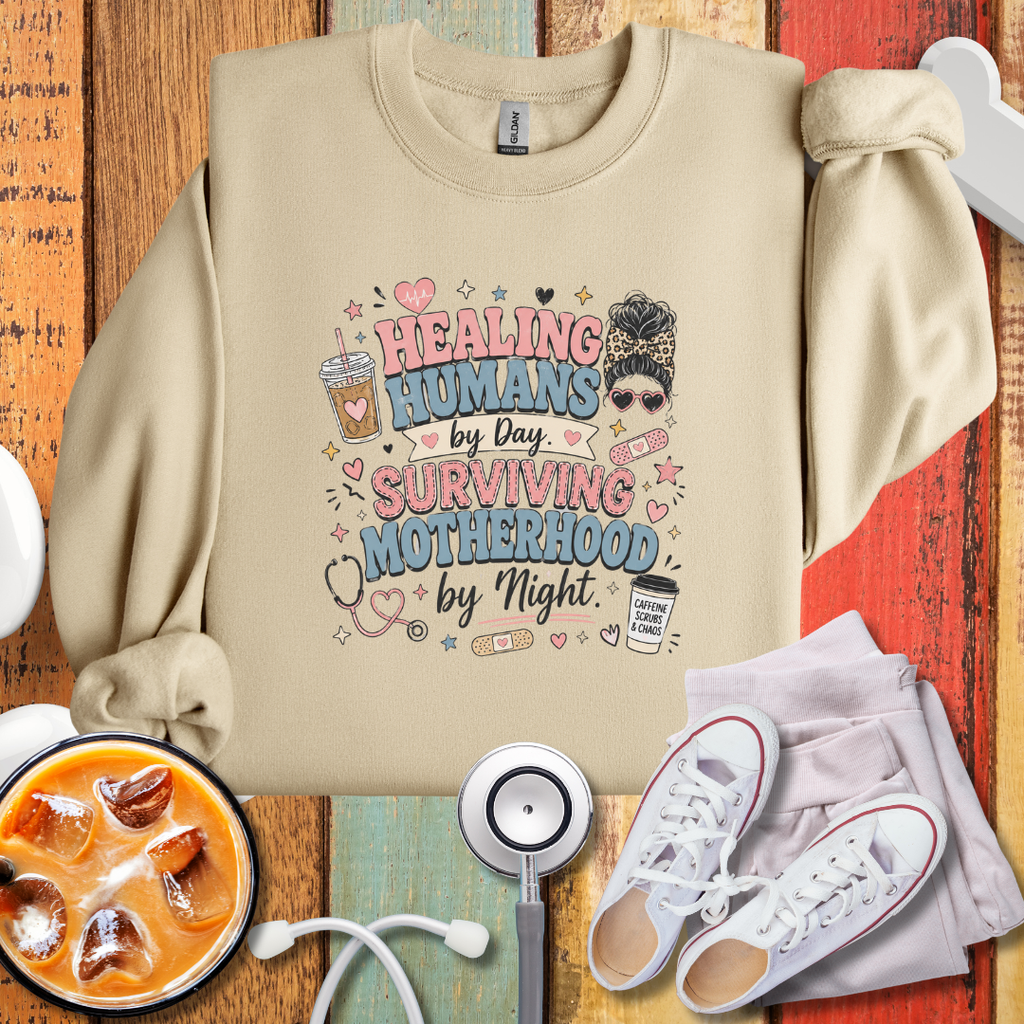 Surviving Motherhood By Night Sweatshirt