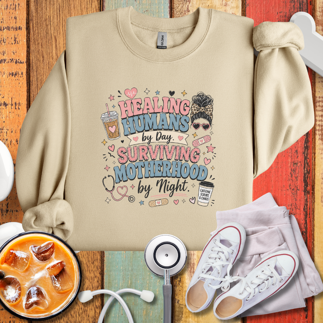 Surviving Motherhood By Night Sweatshirt