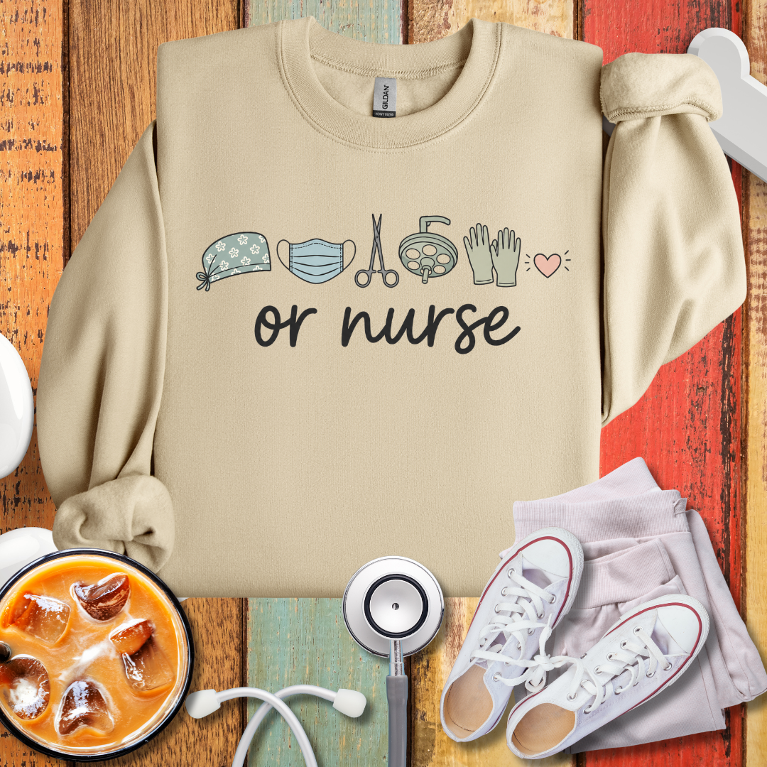 OR Nurse Cute Medical Icons Sweatshirt