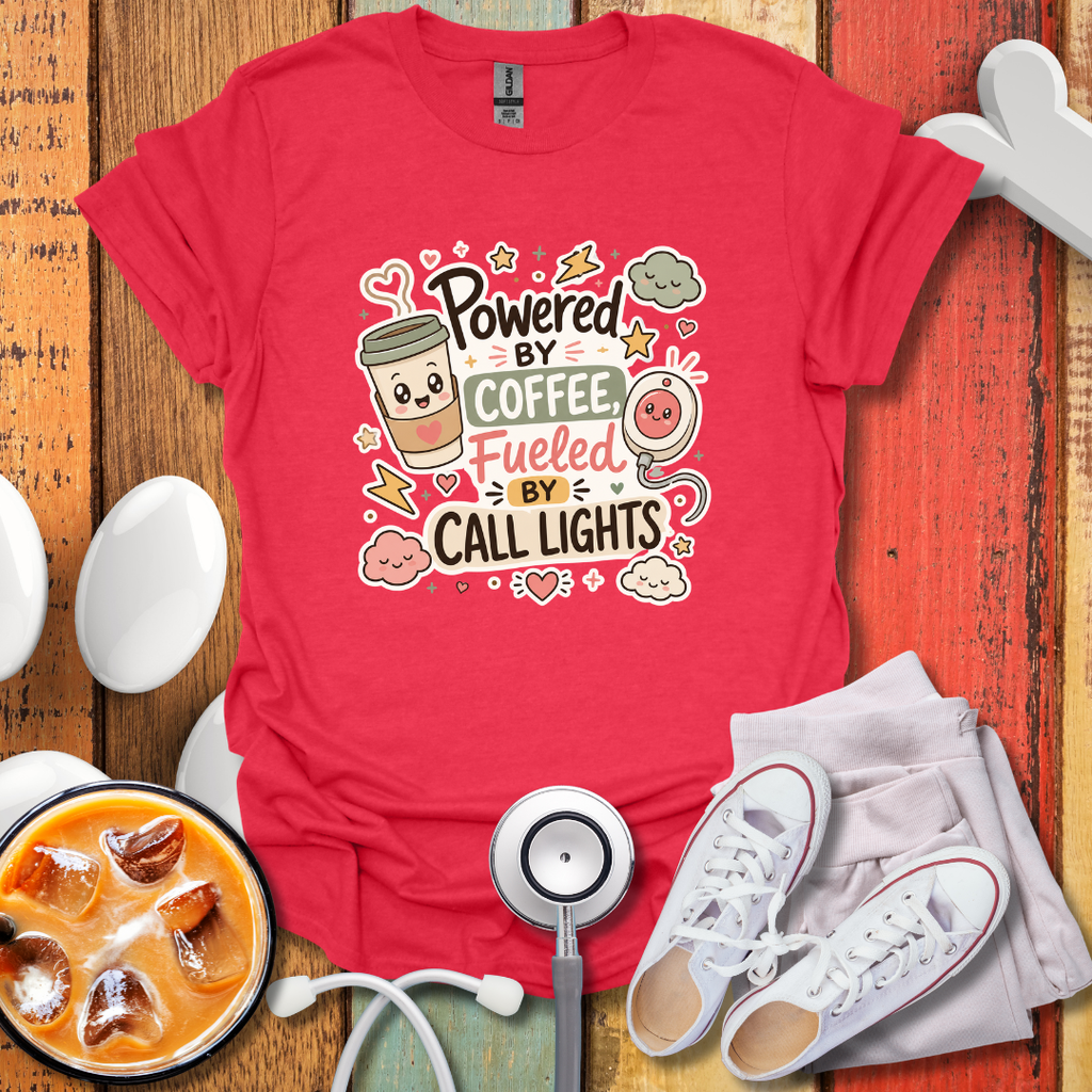 Powered By Coffee Fueled By Call Lights T-Shirt