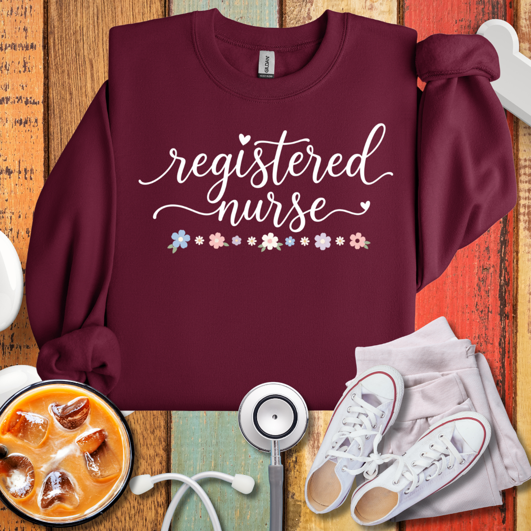 Registered Nurse Flowery Sweatshirt