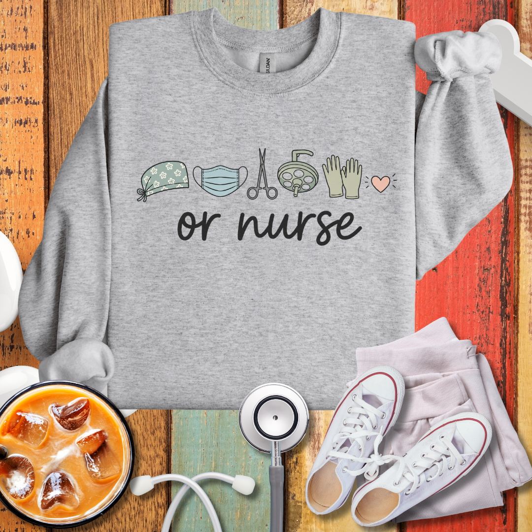 OR Nurse Cute Medical Icons Sweatshirt