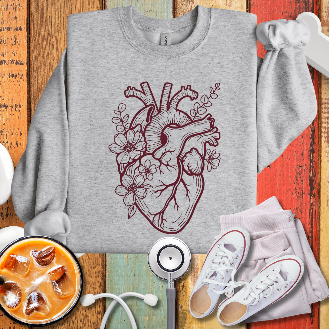 Anatomical Heart Floral Sweatshirt