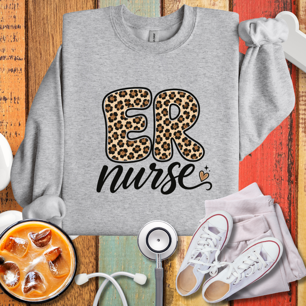 ER Nurse Leopard Print Sweatshirt