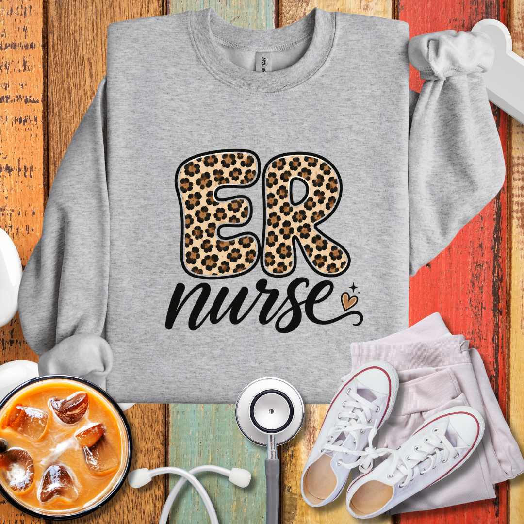 ER Nurse Leopard Print Sweatshirt