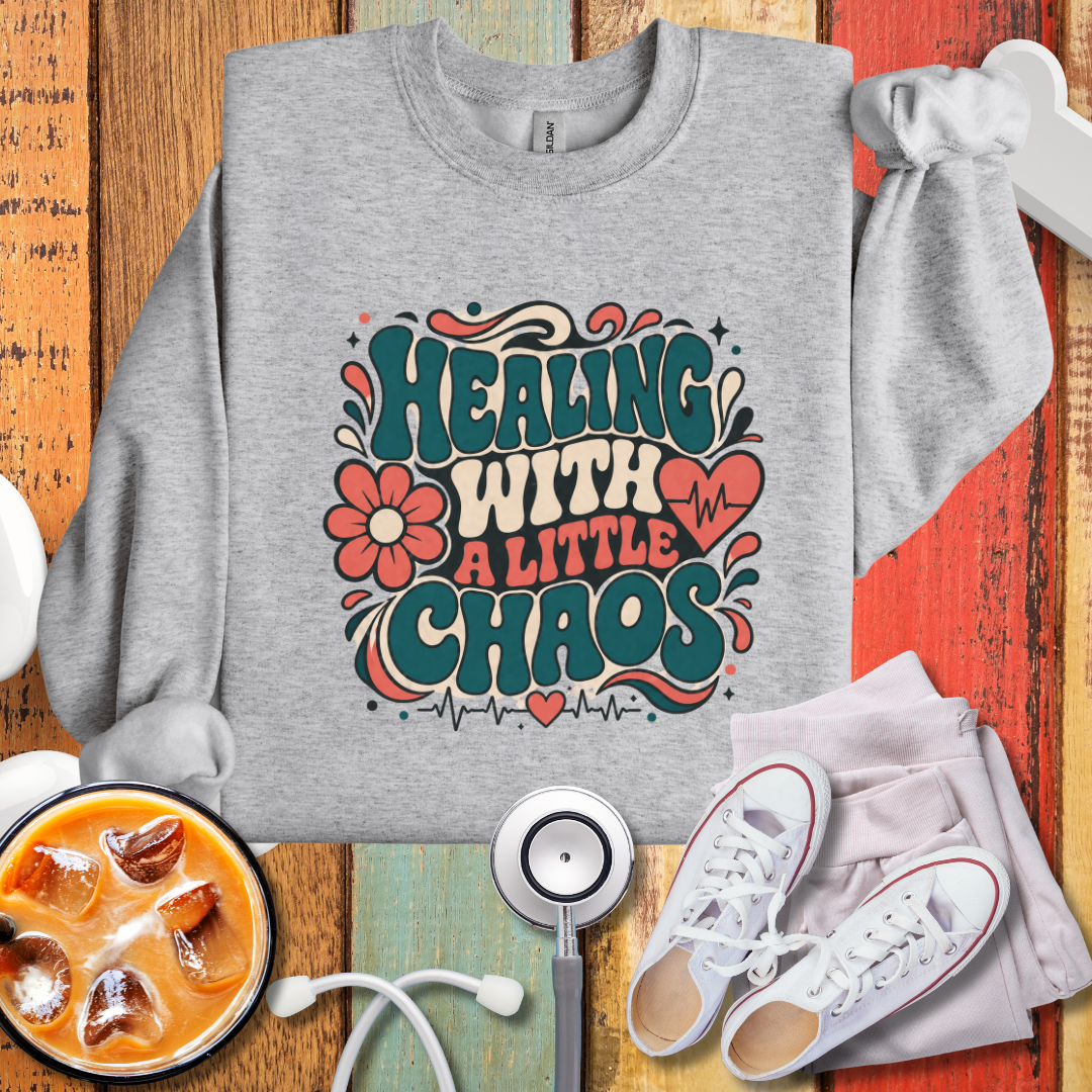 Healing With a Little Chaos Crewneck Sweatshirt
