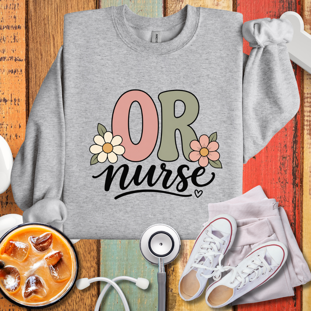 OR Nurse Floral Sweatshirt