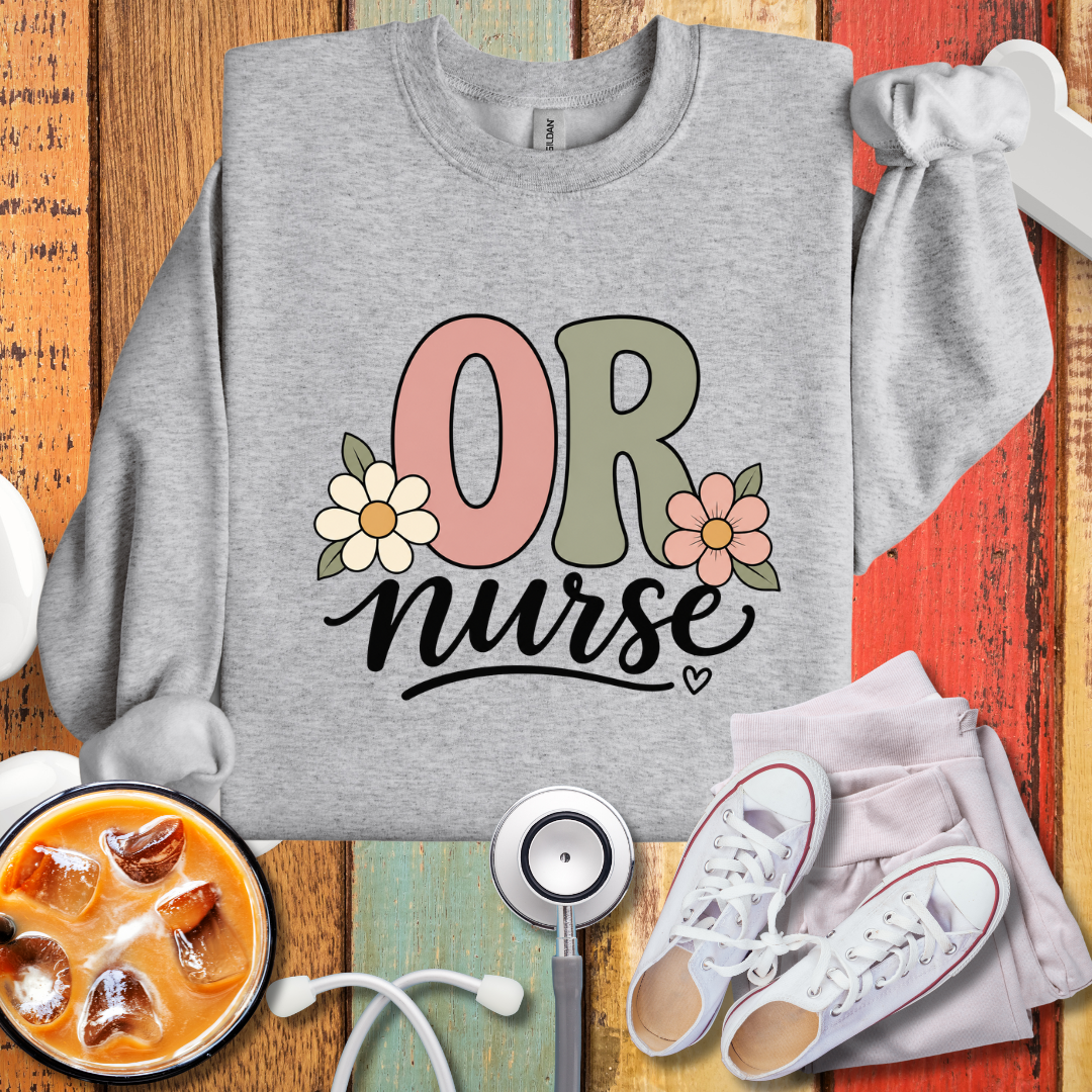 OR Nurse Floral Sweatshirt