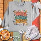 Coffee Scrubs Repeat Sweatshirt — Nurse & Medical Crewneck