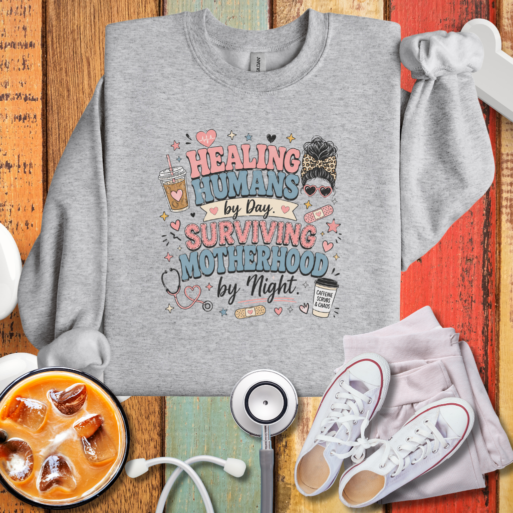 Surviving Motherhood By Night Sweatshirt