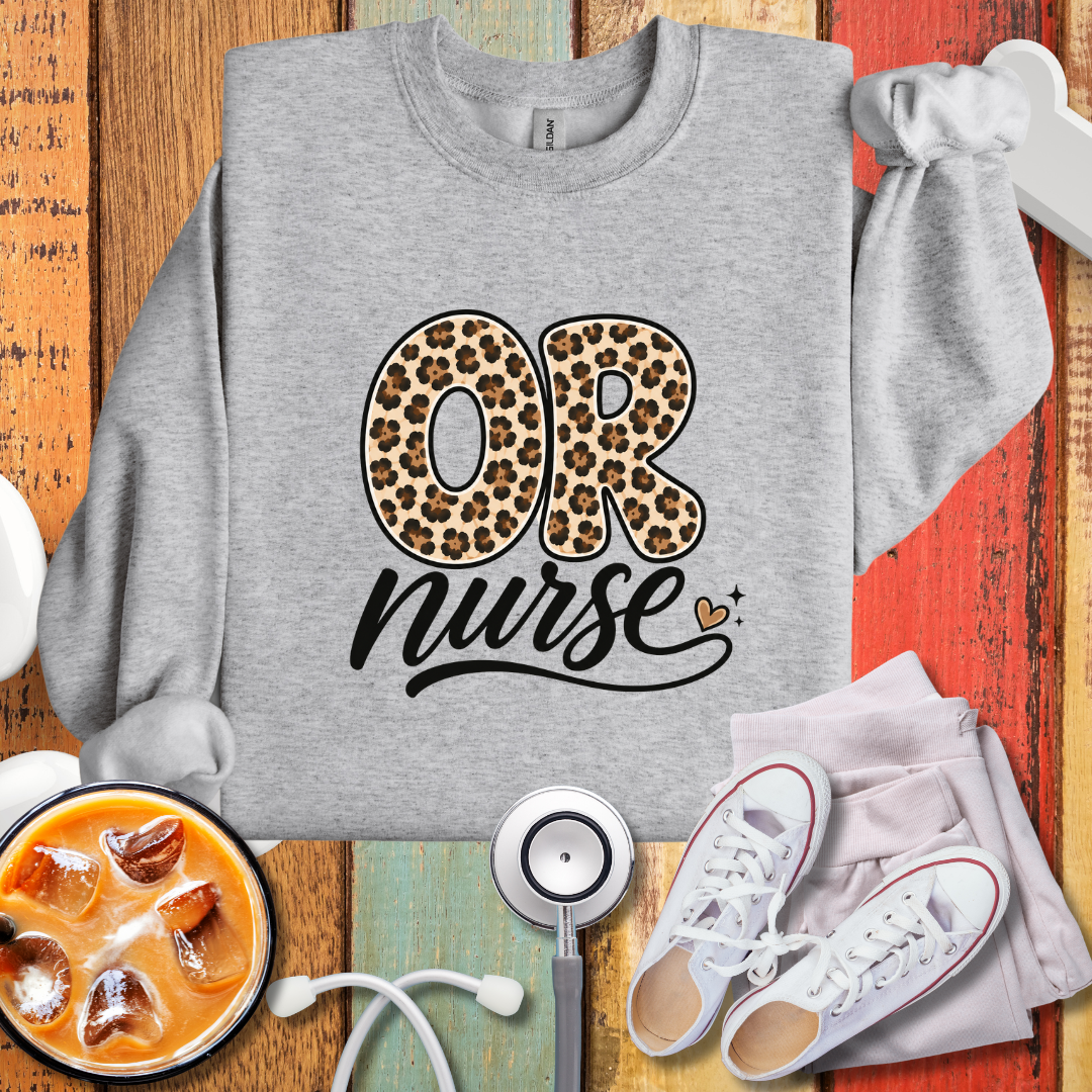 OR Nurse Leopard Print Sweatshirt