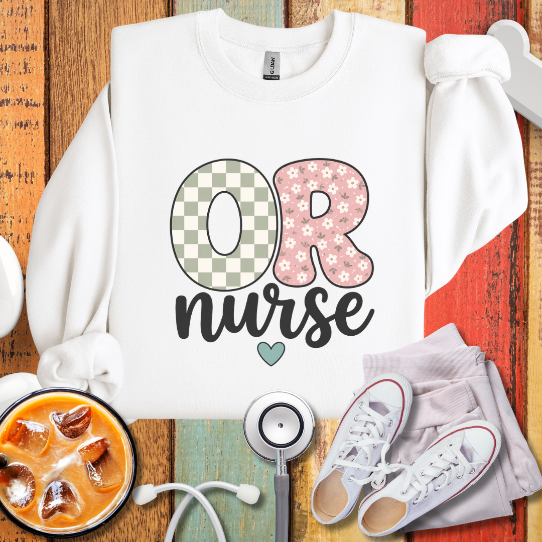 OR Nurse Cute Checkered Sweatshirt