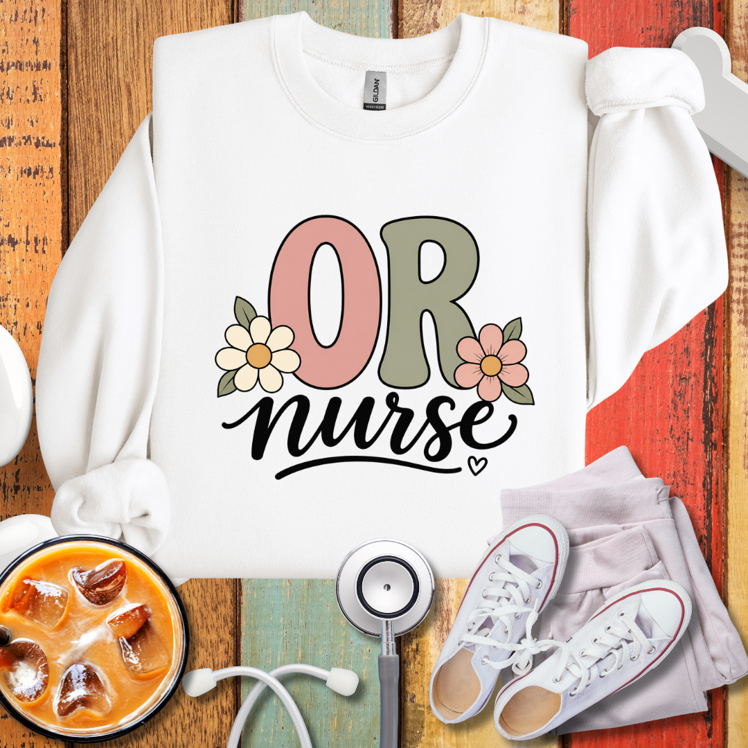 OR Nurse Floral Sweatshirt