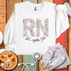 RN Floral Personalized Sweatshirt – Personalized Nurse Gift