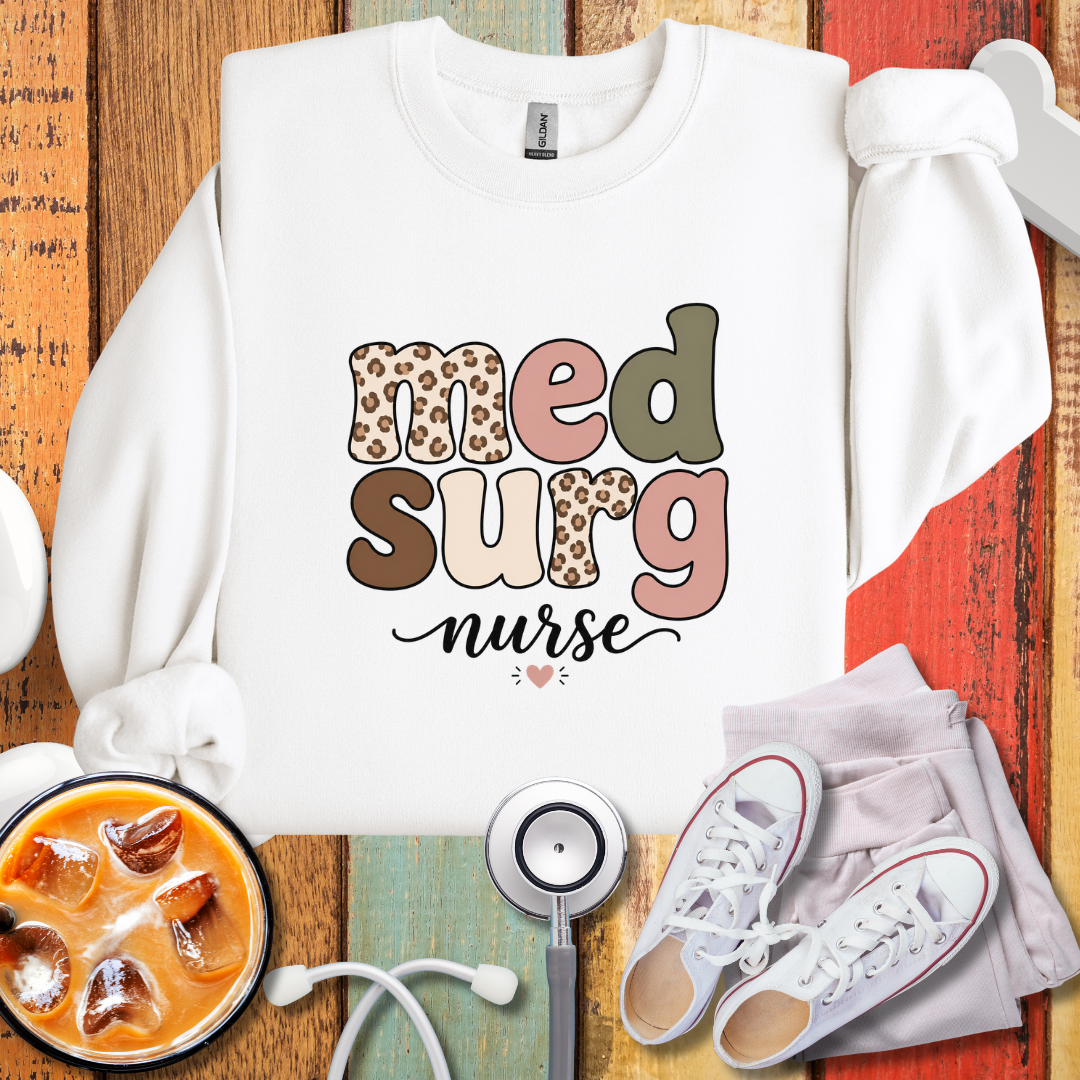 MedSurg Nurse Leopard Accent Sweatshirt